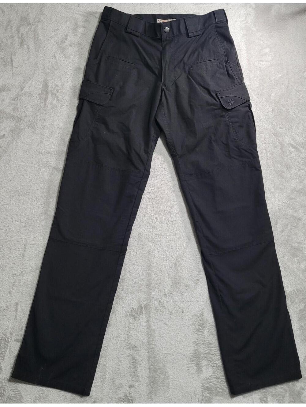 5.11 Tactical Cargo Pants Mens 32x36 Black Ripstop Canvas Pockets Workwear